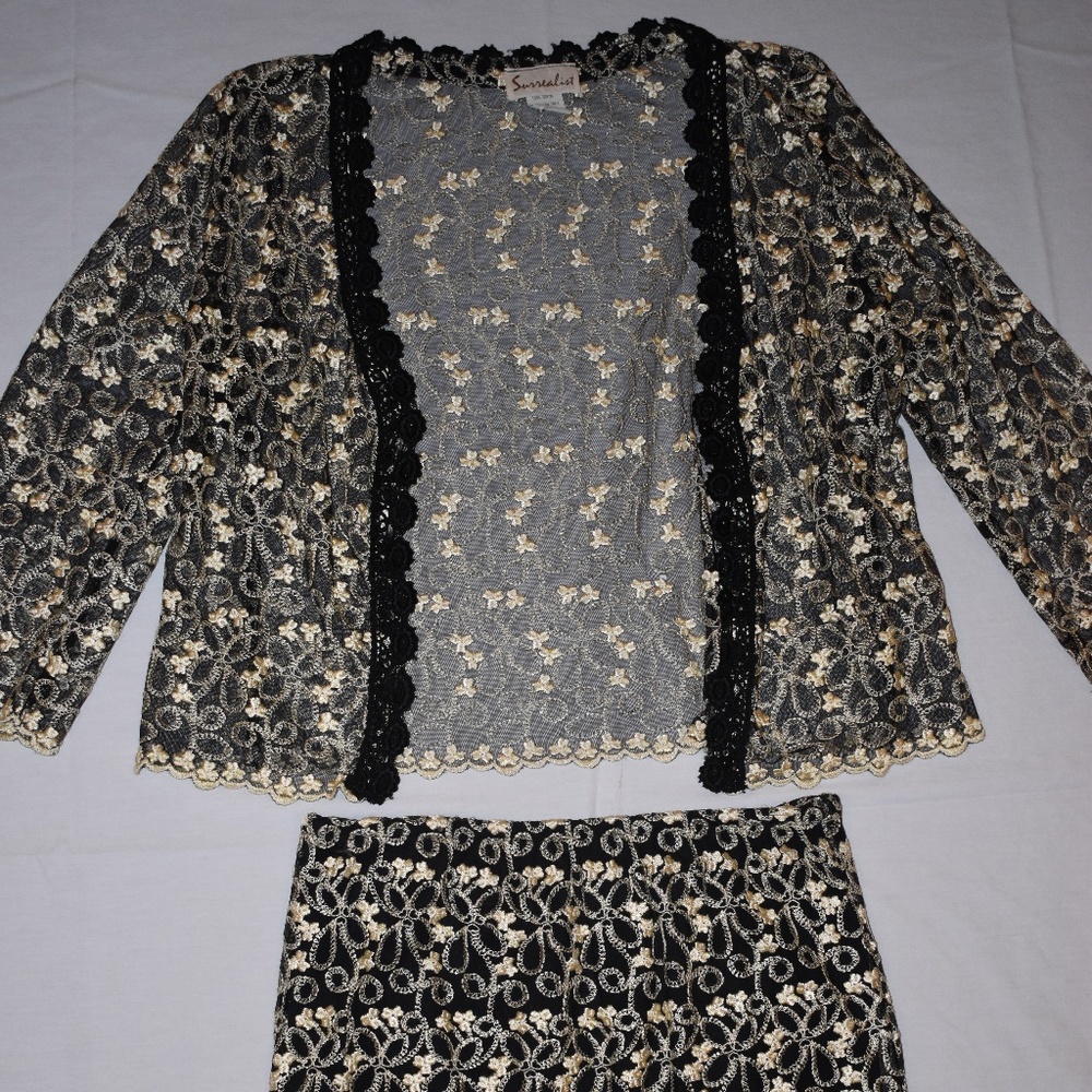 Vintage Surrealist Lace Suit